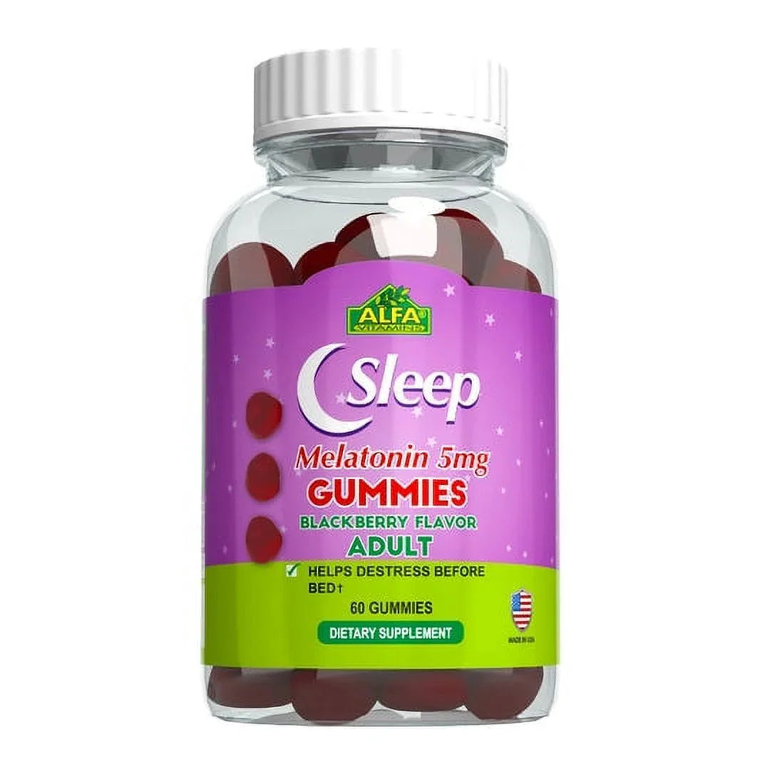 Alfa Sleep Melatonin Adult Gummies -Blackberry 60'S