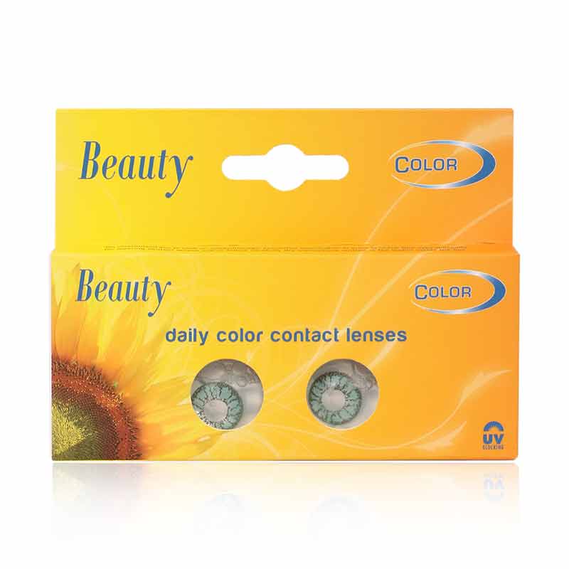 عدسات بيوتي اليومية الملونة باللون الأخضر، عبوتان