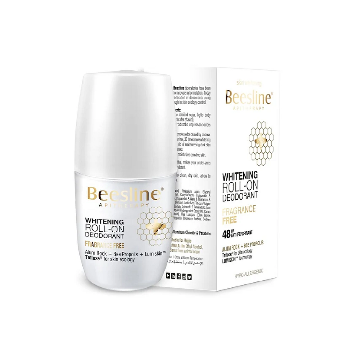 Beesline Whitening Deo Roll On Scent Free 50Ml