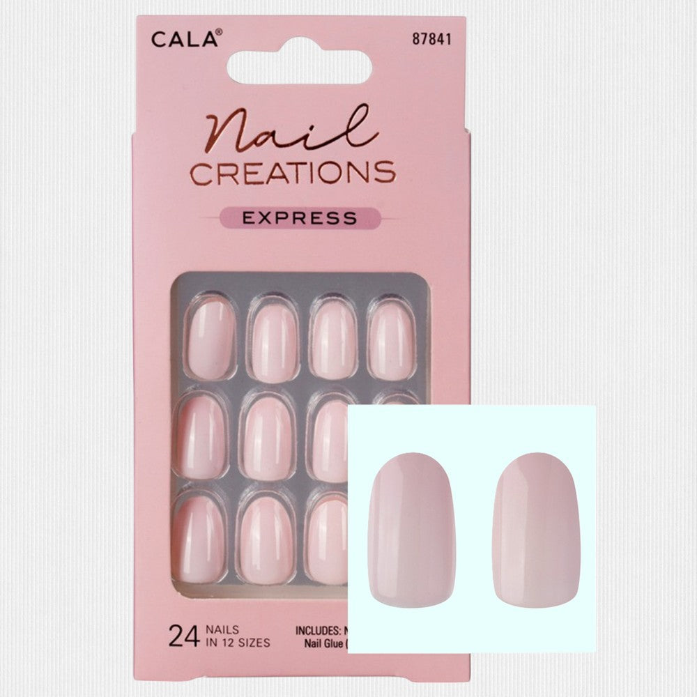 Cala Nail Creations Express Oval Baby Pink Nail Kit 24pc -87841