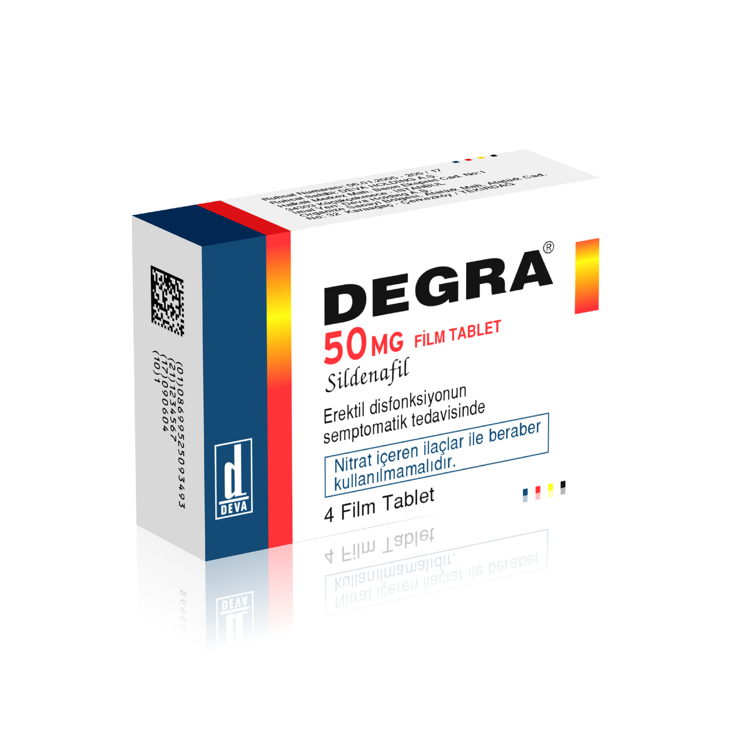 Degra 50mg Tablets 4'S