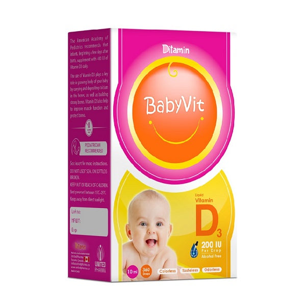 DITAMIN BABYVIT VITAMIN D3 200 IU DROPS 10ML