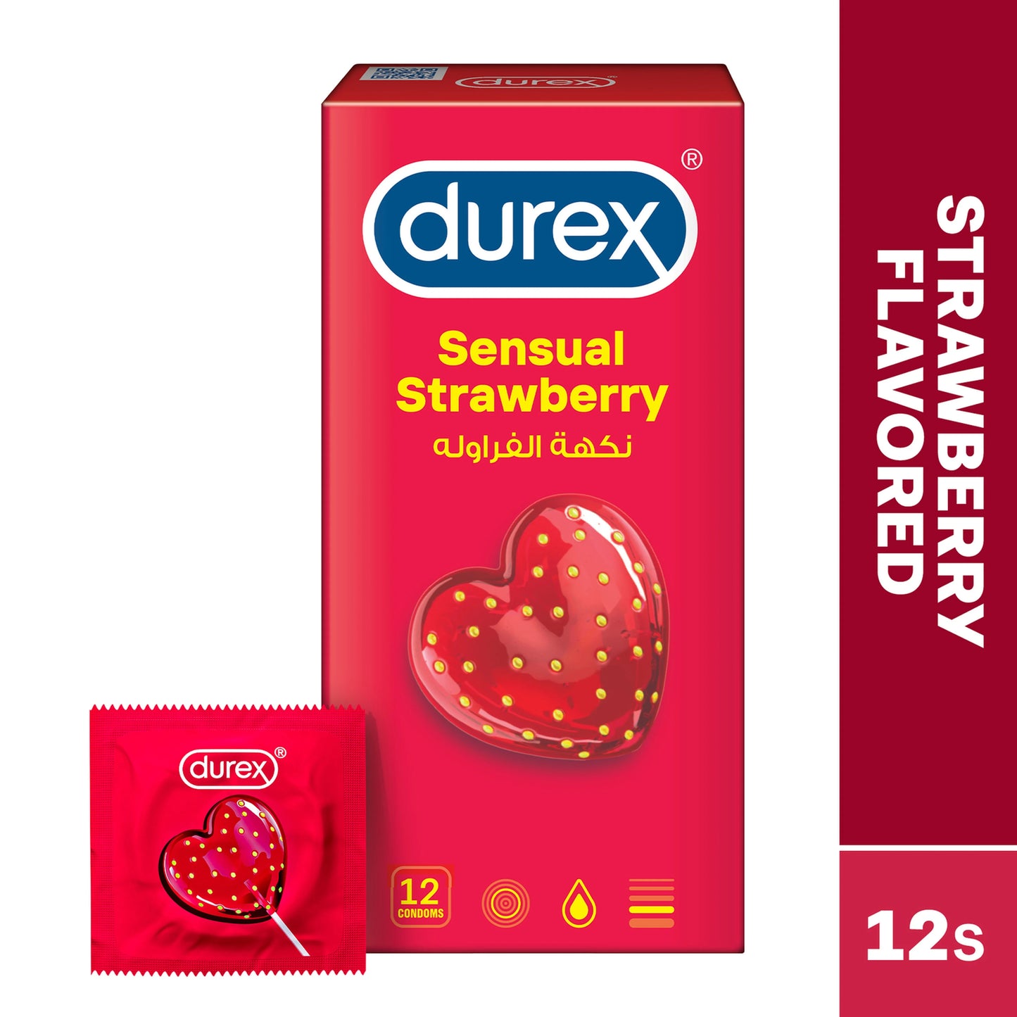 Durex Sensual Strawberry Condoms 12'S