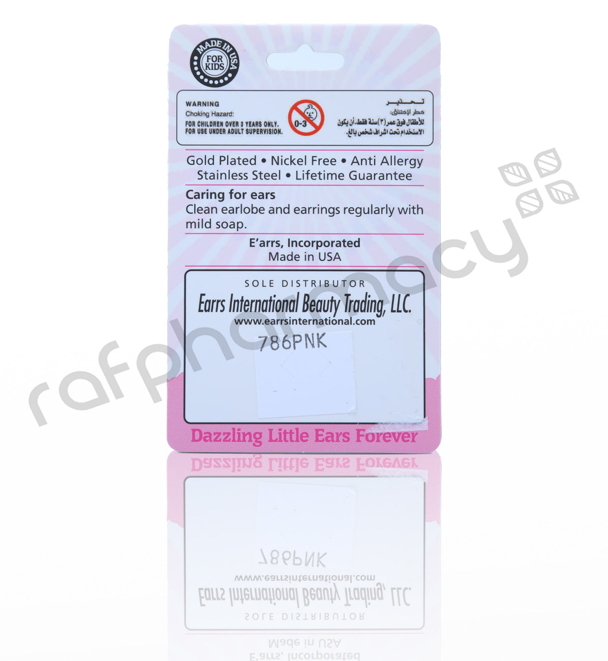 Earrs Square Pink Cubic Zirconia