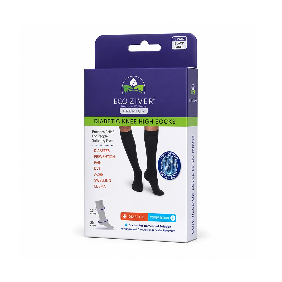 Eco Silver Diabetic Socks Black 43-45