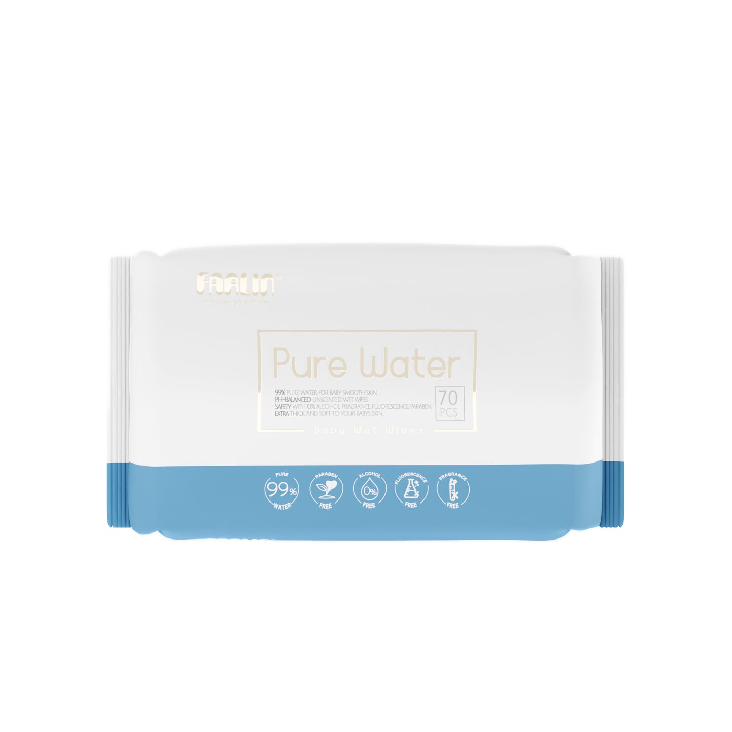 Farlin Pure Water Wet Wipes Blue 70'S Ce-20802-1b