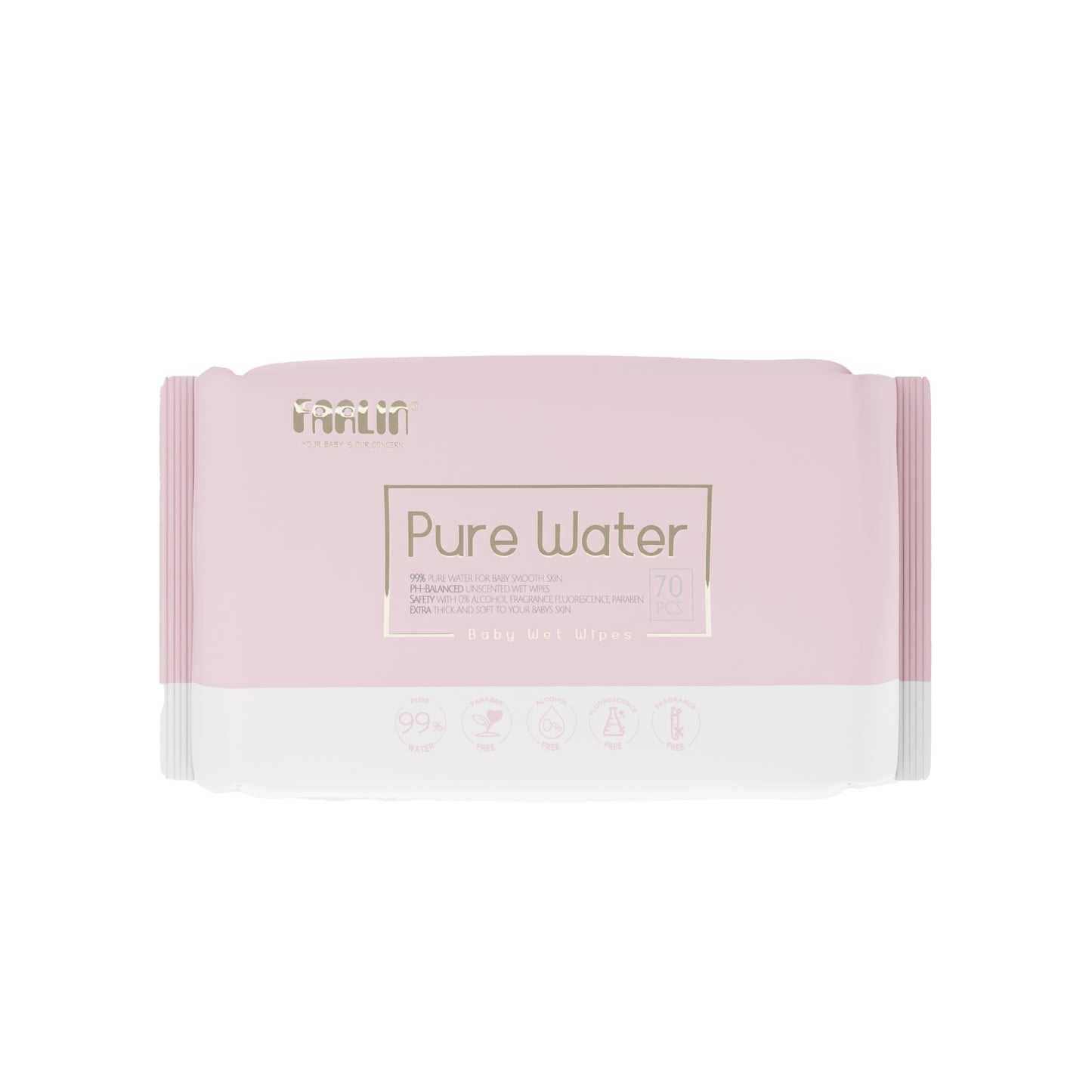 Farlin Pure Water Wet Wipes Pink 70'S Ce-20802-1B