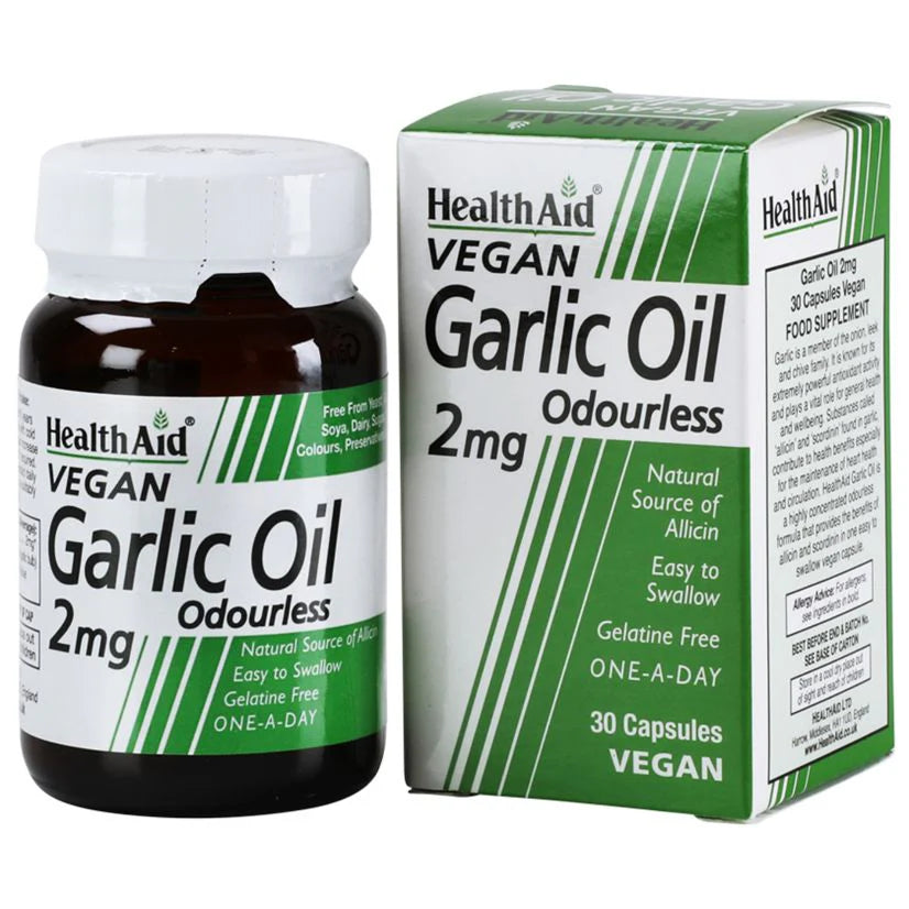 Health Aid Garlic Oil Odor Less 30 Capsules