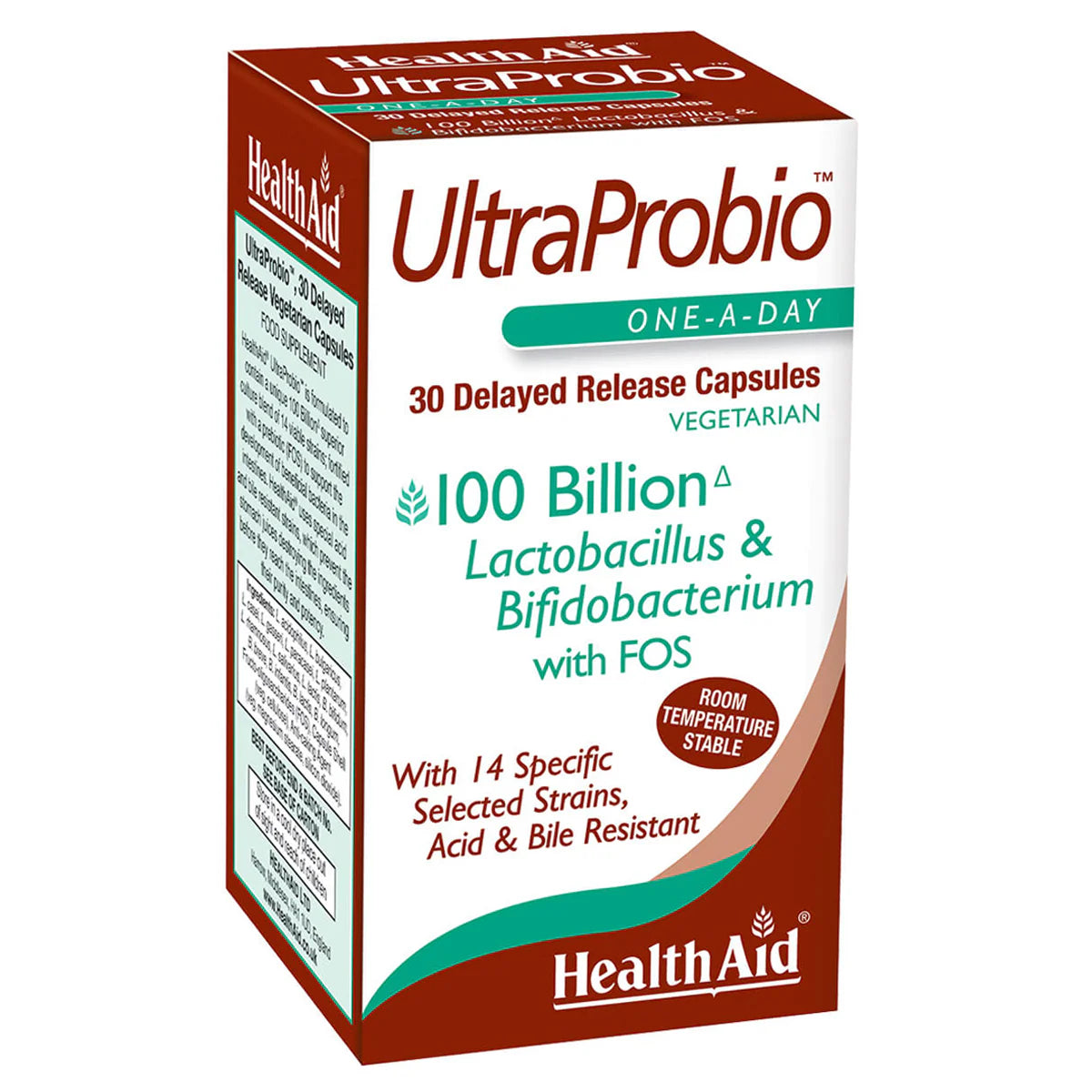 Health Aid Ultra Probio 100 Billion With Fos Delayed Release Capsules 30'S