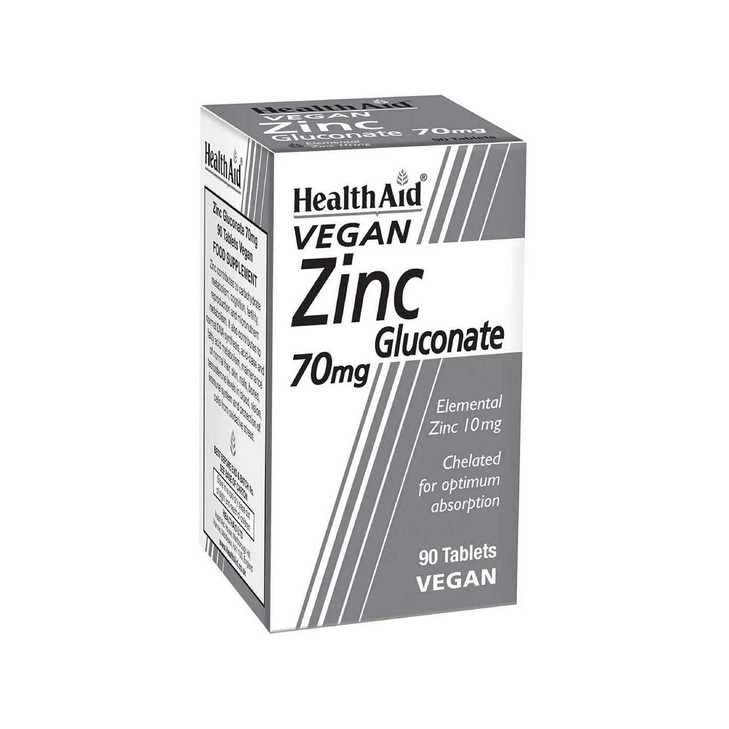 Health Aid Zinc Gluconate 70Mg Tablets 90'S