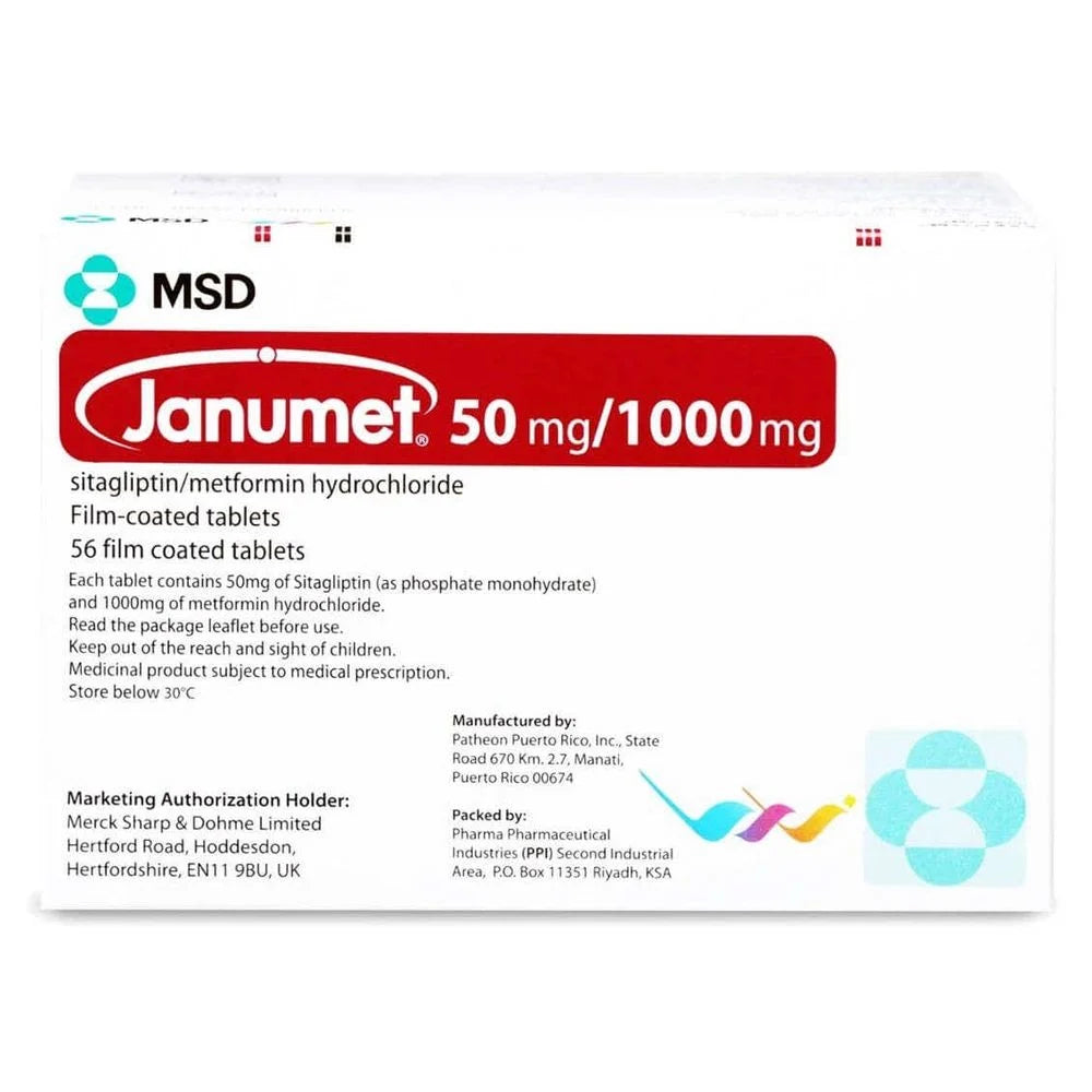 Janumet 50/1000mg Tablets 56'S