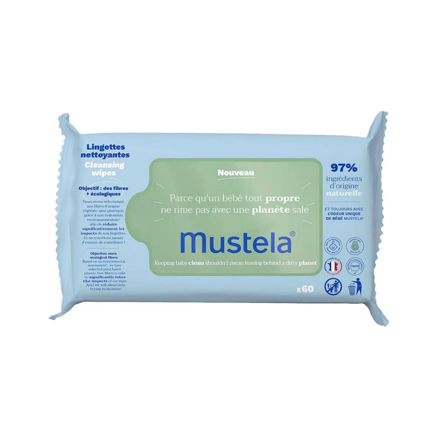 مناديل مهدئة للبشرة من موستيلا ديرمو، 70 قطعة