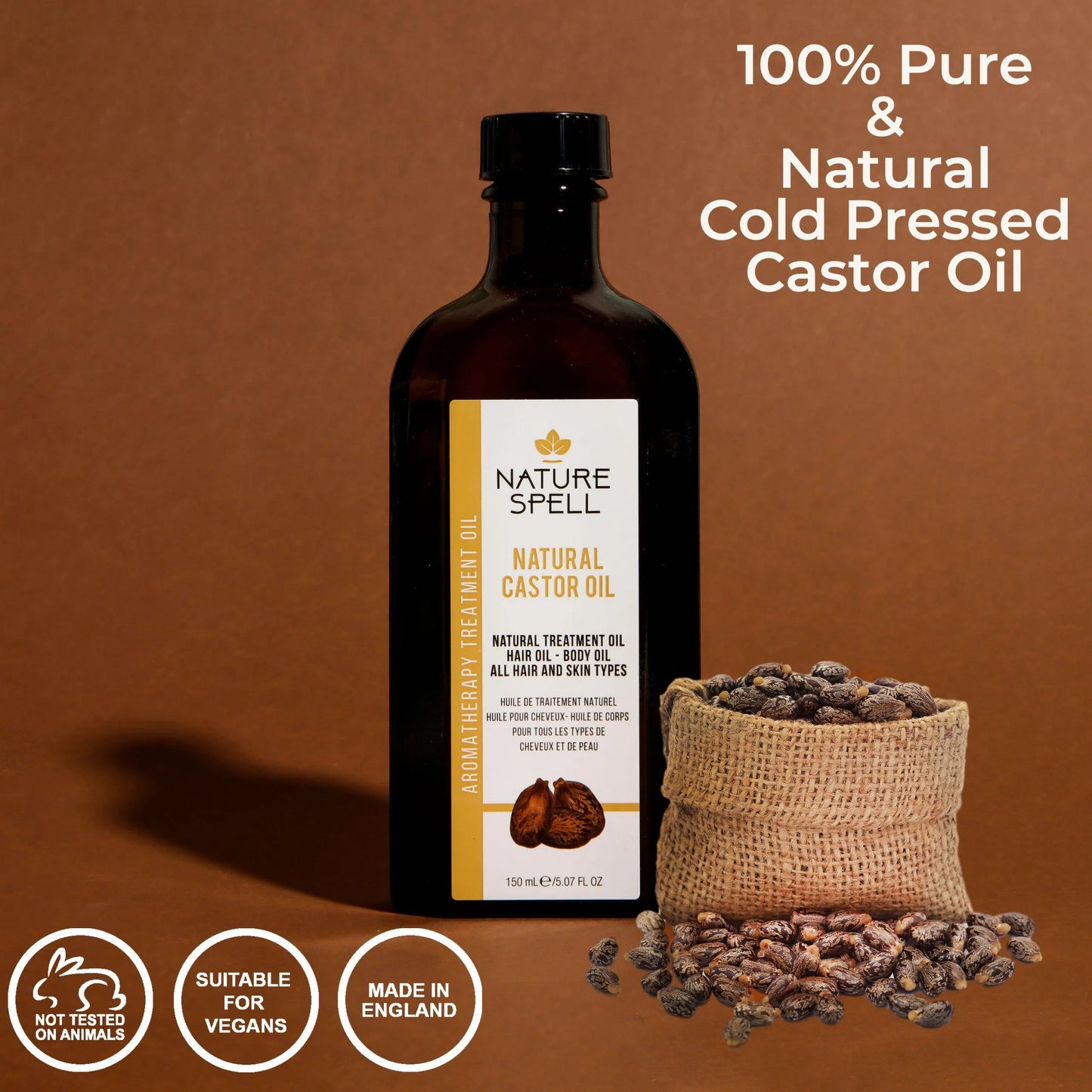 Nature Spell Natural Castor Hair & Body Oil 150Ml