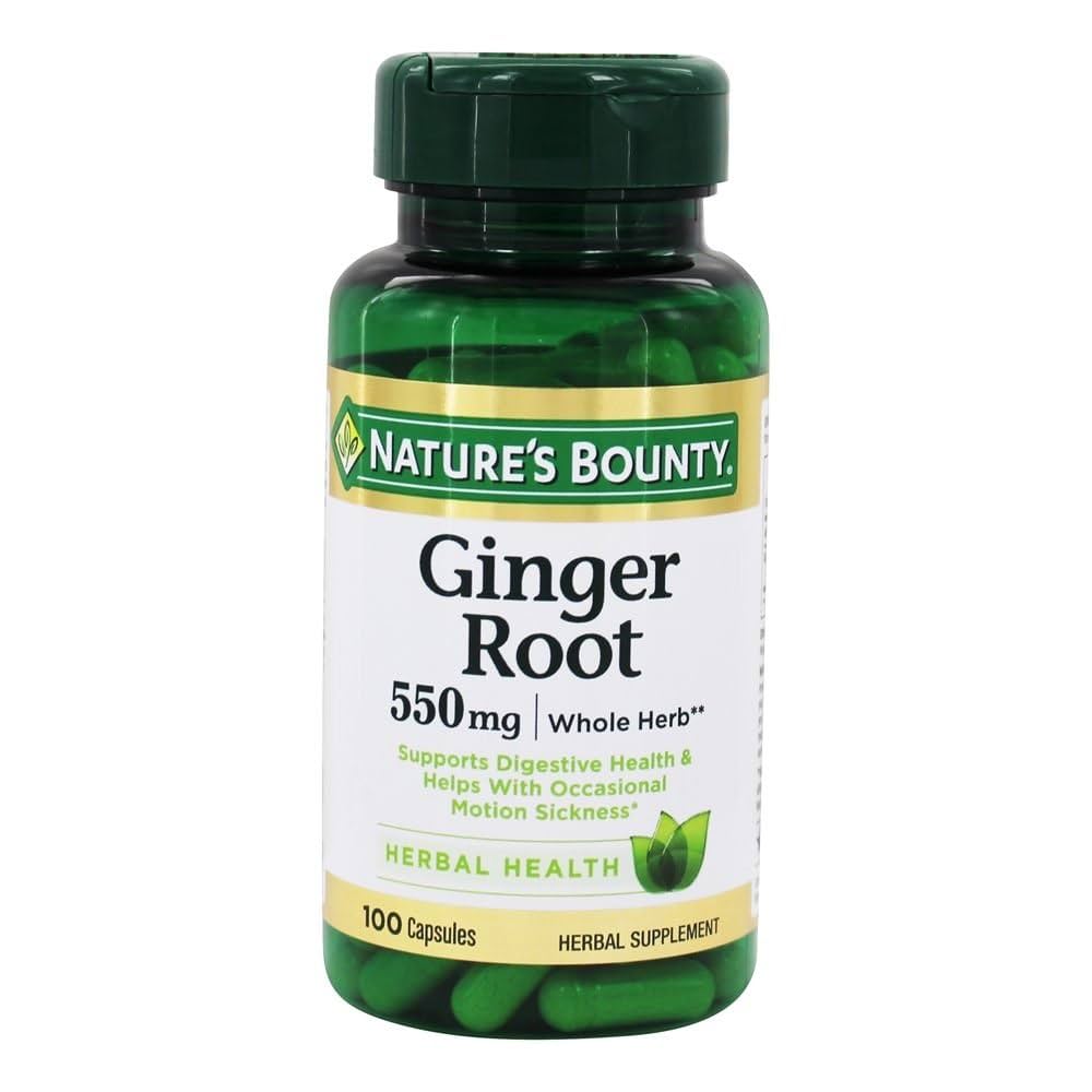 Natures Bounty Ginger Root 550Mg Capsules 100'S