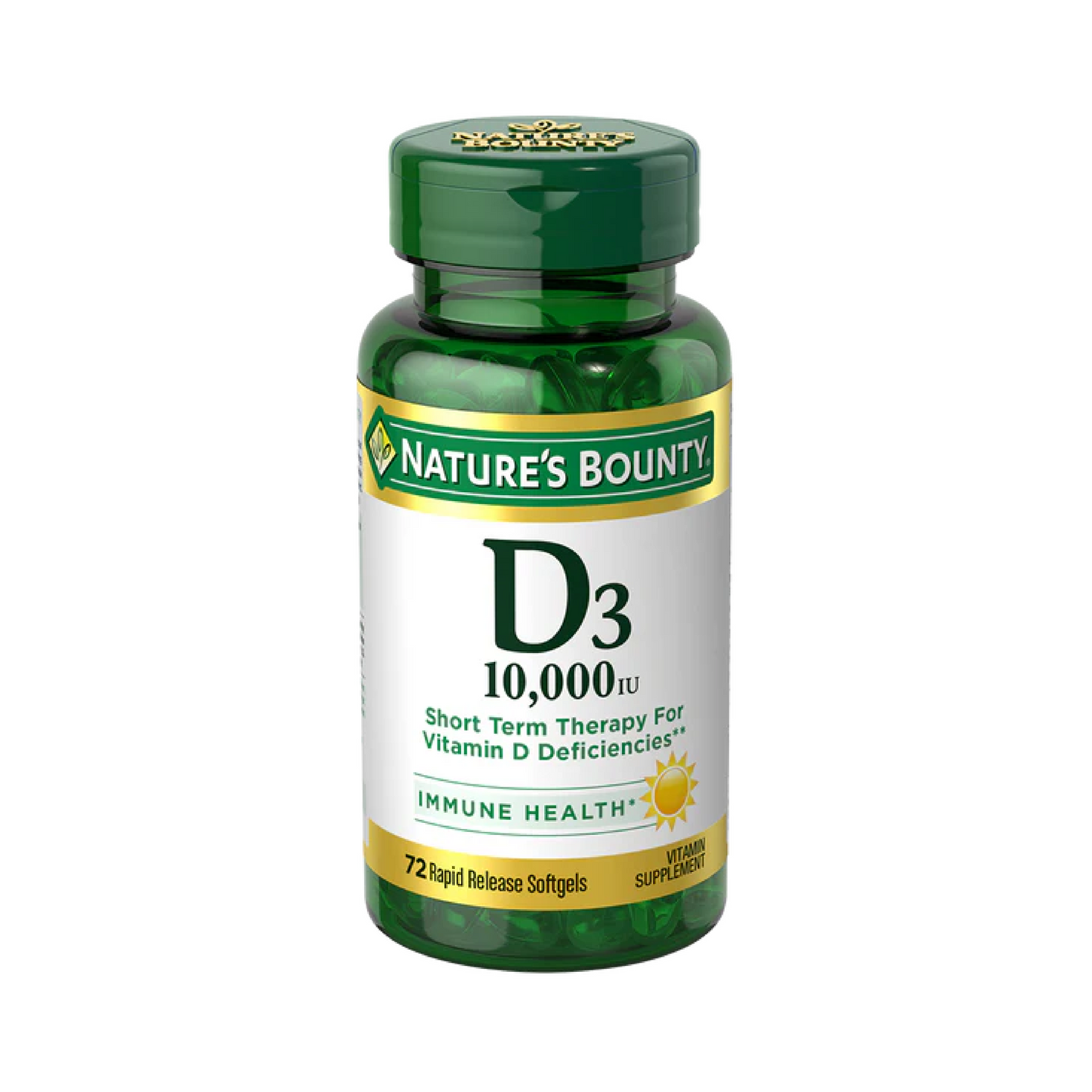 Nature's Bounty-Vitamin D3 10000 Iu Capsules 1X72's