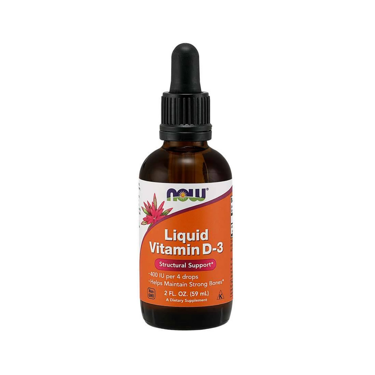 Now Liquid Vitamin D3 400Iu/4 Drops 59Ml