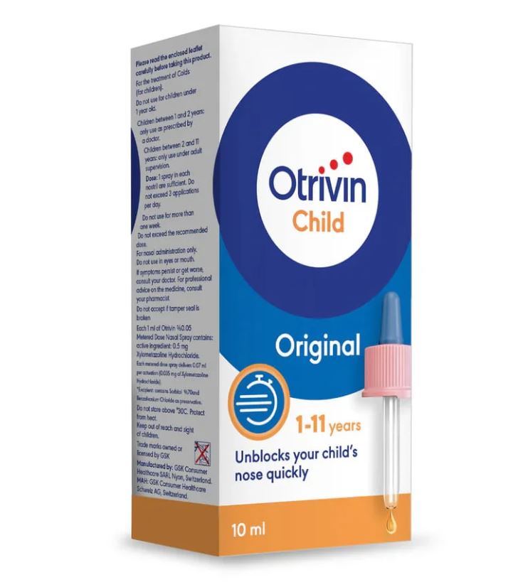 OTRIVIN 0.05% NASAL DROPS CHILD 10ML