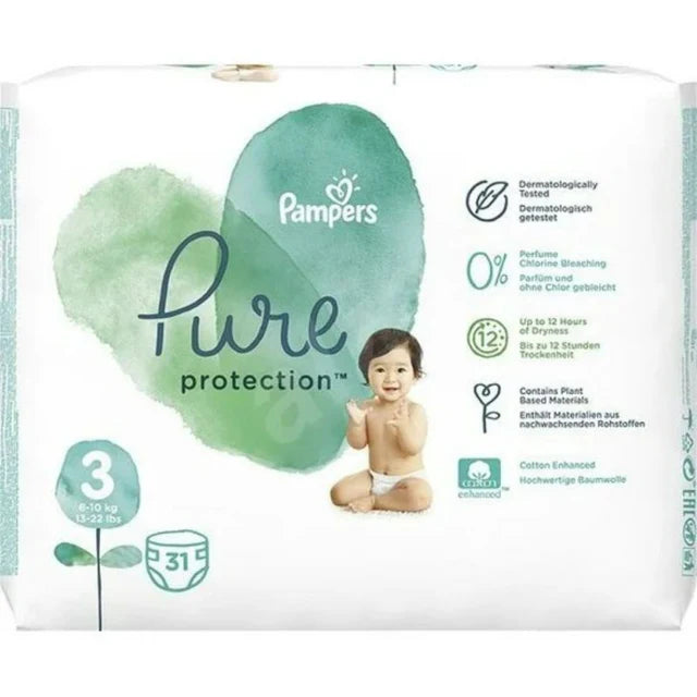 PAMPERS NO PURE PROTECTION TO 10KG 31'S – Raf Pharmacy