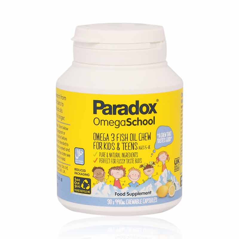 أقراص قابلة للمضغ من بارادوكس أوميجا سكول، 30 قرصًا