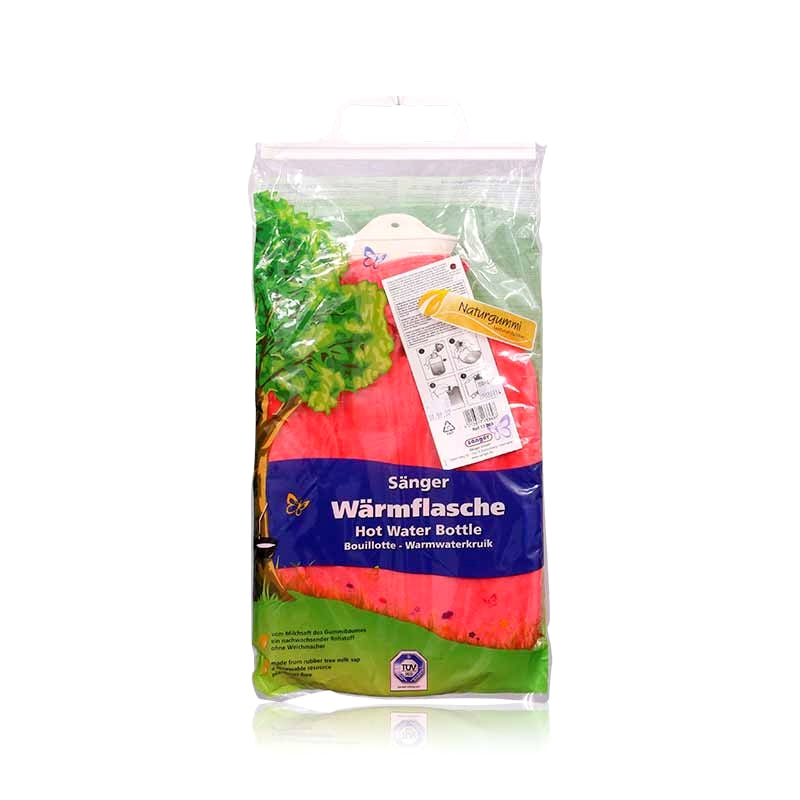SANGER CLASSIC VELOUR COVER CORAL HOT WATER BAG