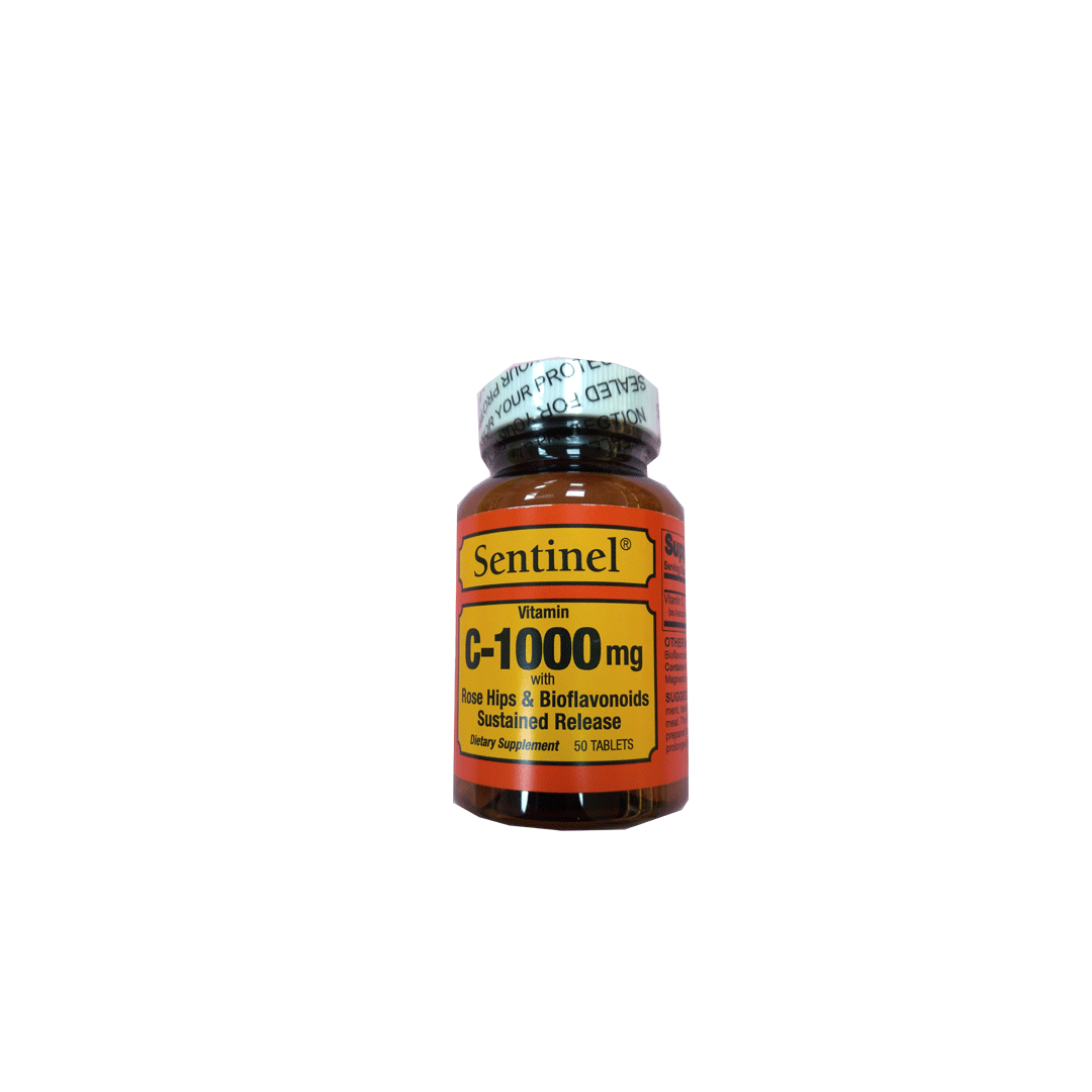Sentinel Vitamin C-1000mg Rose Hips & Bioflavonoids Sustained Release 50'S