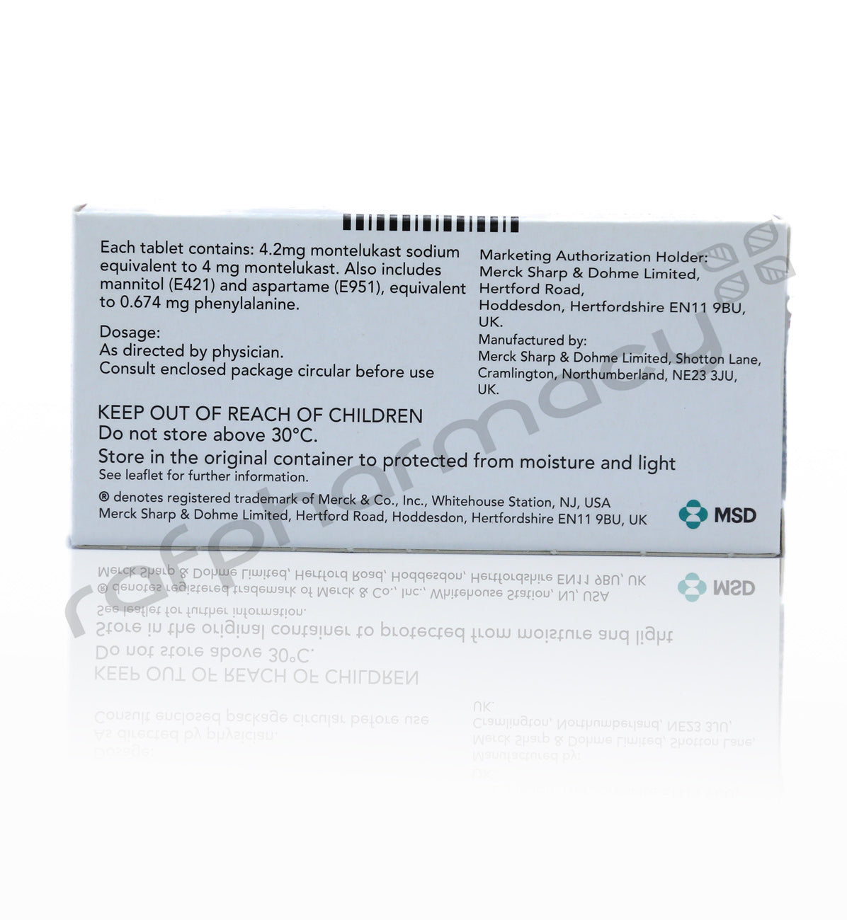 SINGULAIR PEDIATRIC 4MG TABLETS 28'S