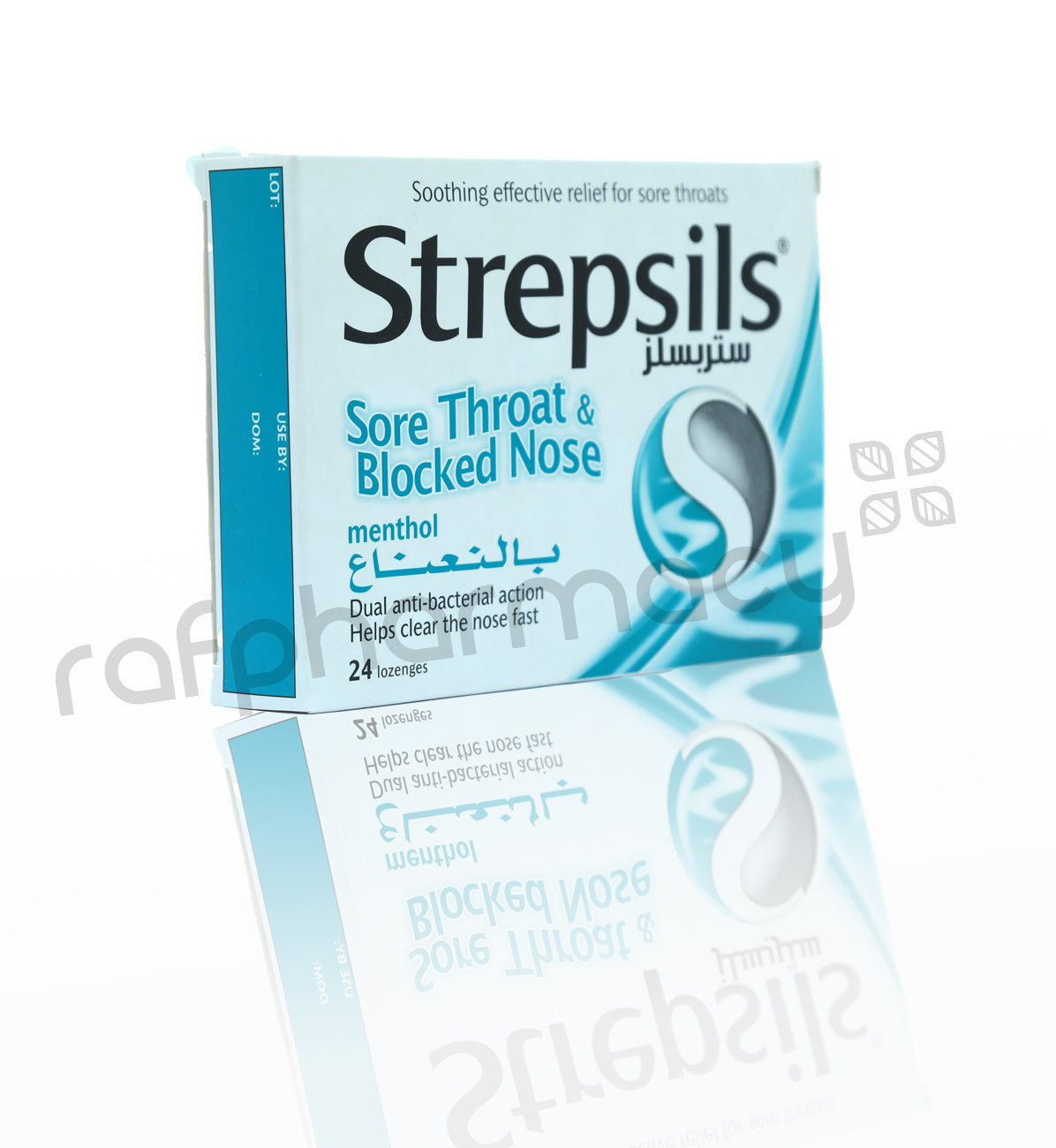 STREPSILS SORE THROAT & BLOCKED NOSE LOZENGES MENTHOL 24'S