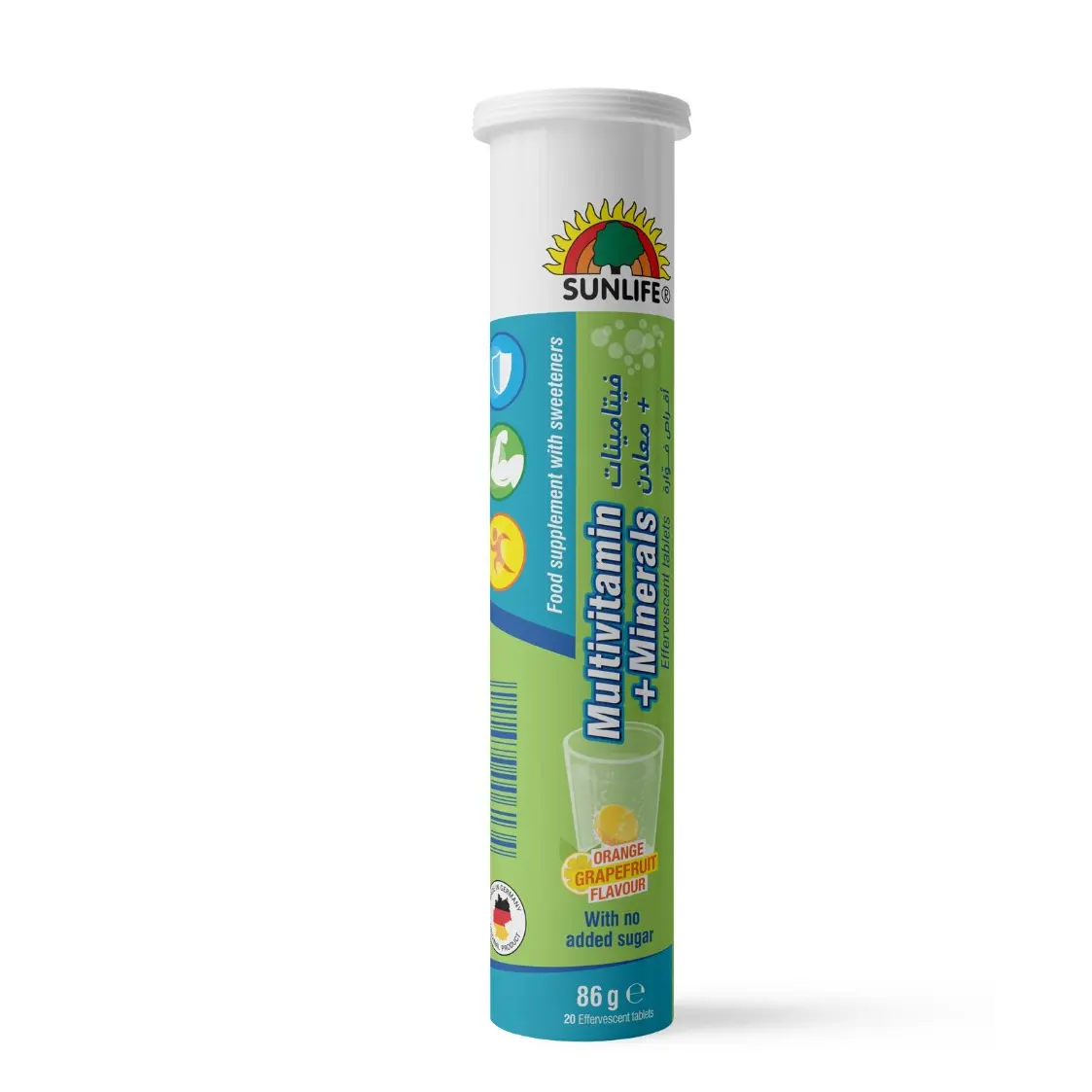 أقراص فوارة خالية من السكر ومتعددة الفيتامينات والمعادن من صن لايف، 20 قرصًا