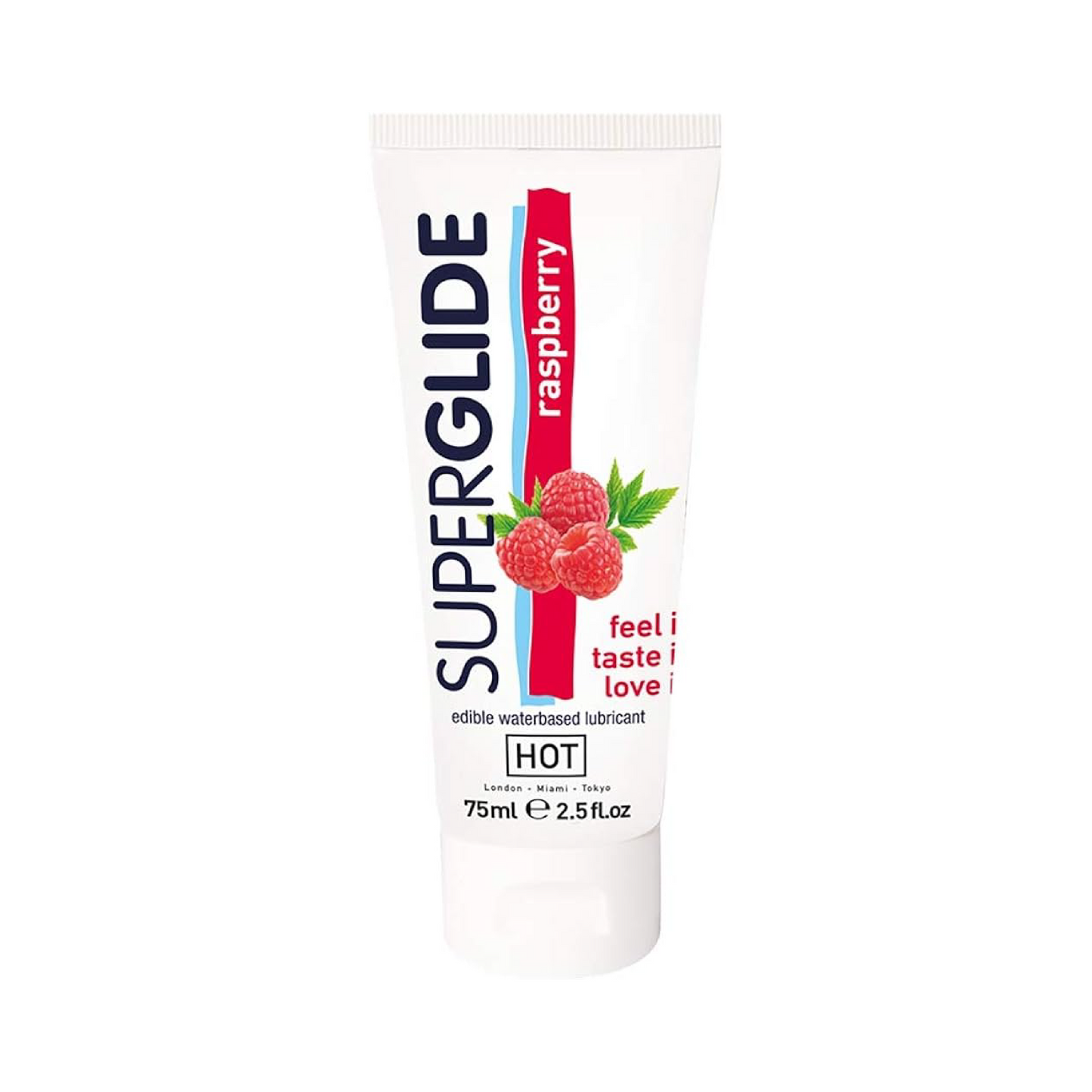 Superglide Edible Waterbased Lubricant Raspberry 75Ml