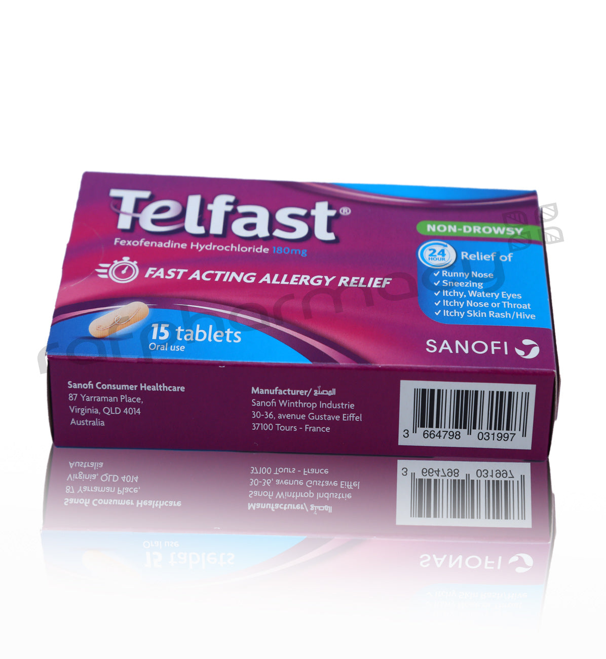 TELFAST 180MG FILM COATED TABLETS 15'S