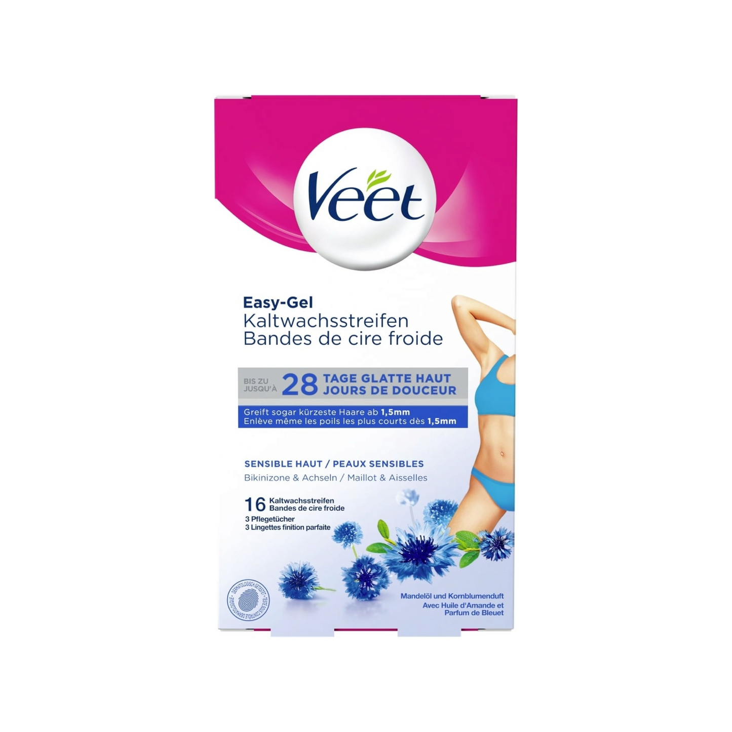 Veet Wax Strips Bikini & Underarm For Sensitive Skin 16'S