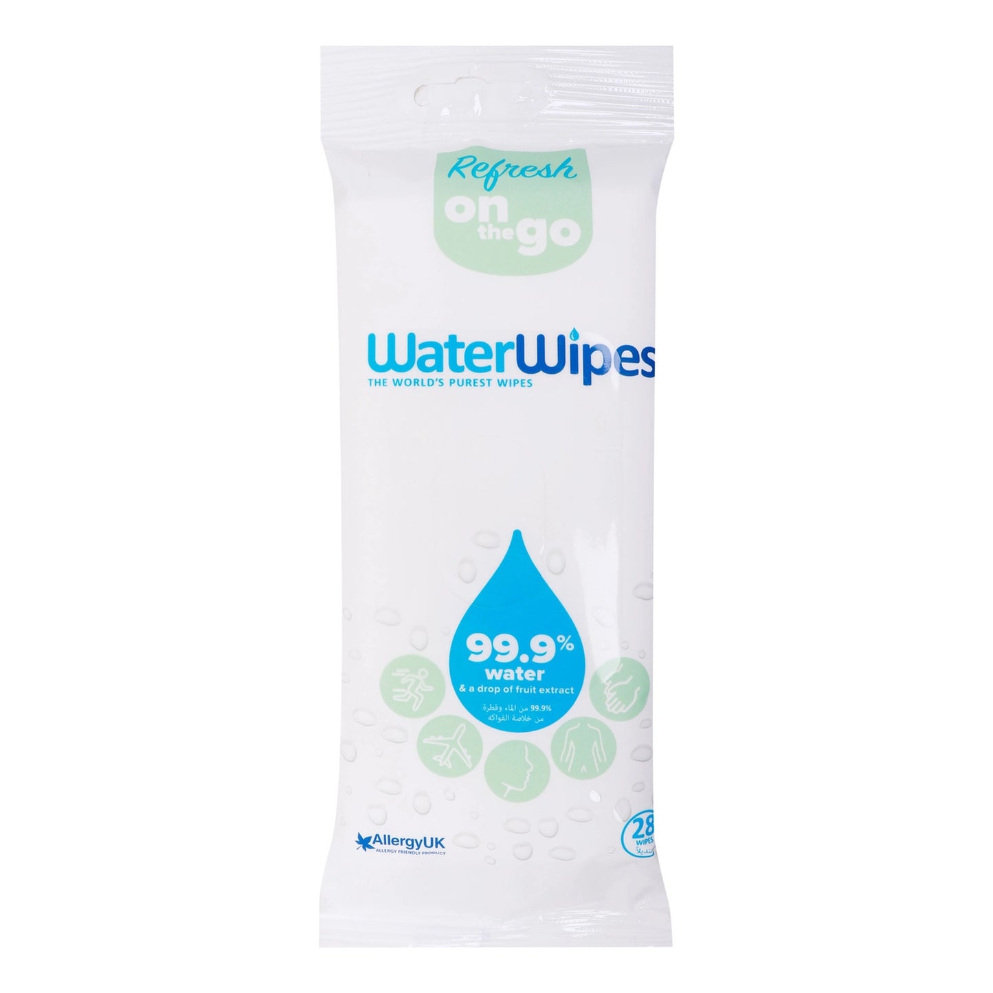 WATERWIPES REFRESH ON THE GO 28'S