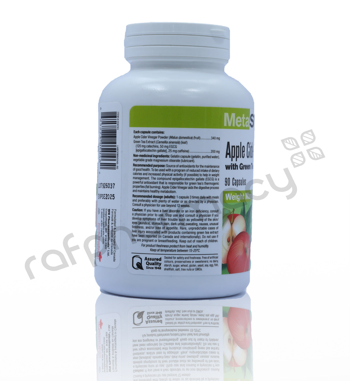 WEBBER NATURALS META SLIM APPLE CIDER VINEGAR WITH GREEN TEA CAPSULES 90'S