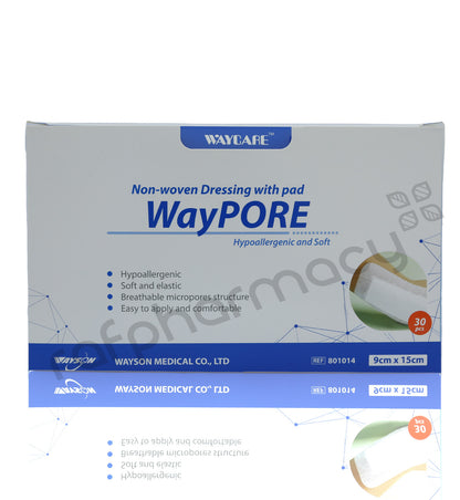 WAYCARE WOUND DRESSING PLASTER 9X15 CM 30'S