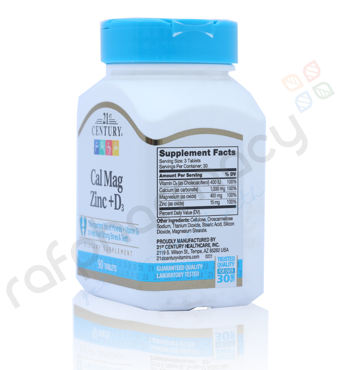 21st Century Calcium Magnesium Zinc + Vitamin D Tablets 90'S
