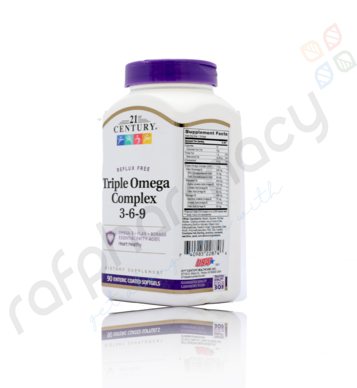 21ST CENTURY TRIPLE OMEGA COMPLEX 3-6-9 ENTERIC COATED SOFTGEL 90'S