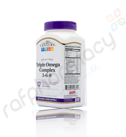 21ST CENTURY TRIPLE OMEGA COMPLEX 3-6-9 ENTERIC COATED SOFTGEL 90'S