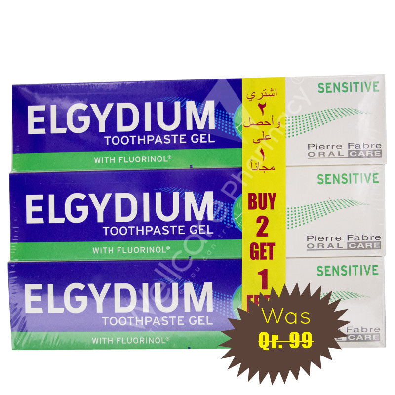 Elgydium Sensitive Tooth Paste Gel 75Ml 3'S