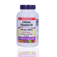 Webber Naturals Calcium Vitamin D3 600mg/400iu Capsules 90'S
