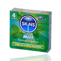 Skins Mint Flavoured Lubricated Condoms 4'S