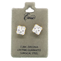 أقراط فضية مرصعة بالزركونيا المكعبة