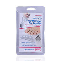 Pedifix P1036 Visco Gel 3 Loop Toe Crest Cushion Large Left