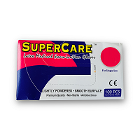 Supercare Disposable Latex Gloves Powder Free Large 100'S