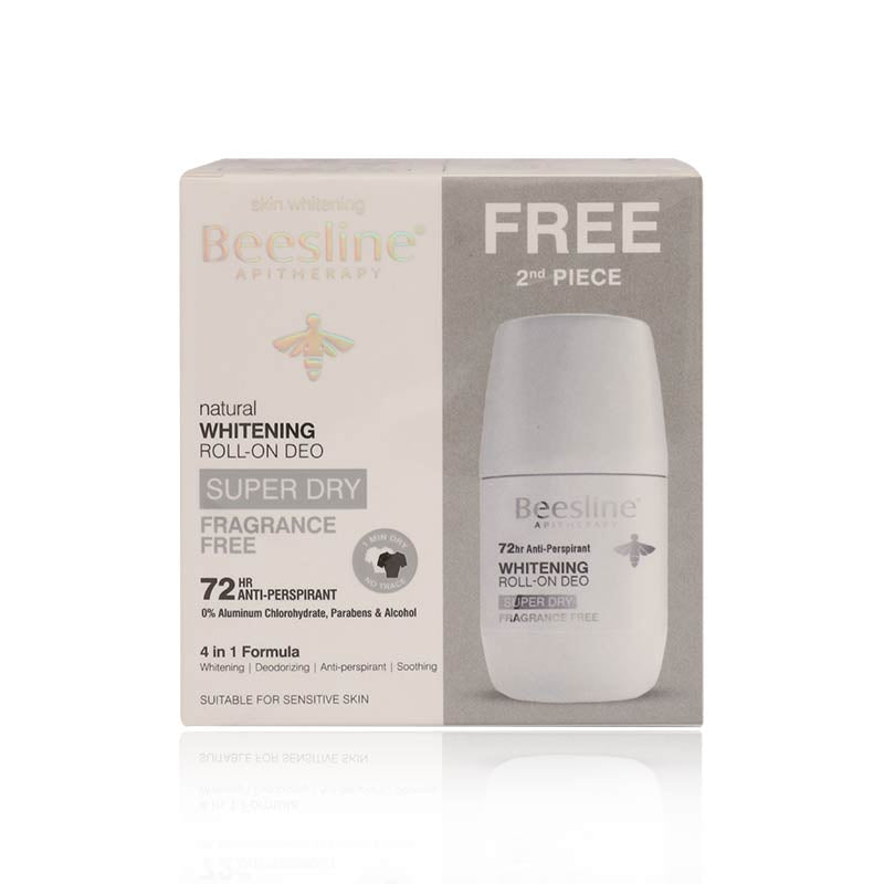 مزيل العرق BEESLINE DEO ROLL-ON الخالي من العطور SUPER DRY 1+1 مجانًا
