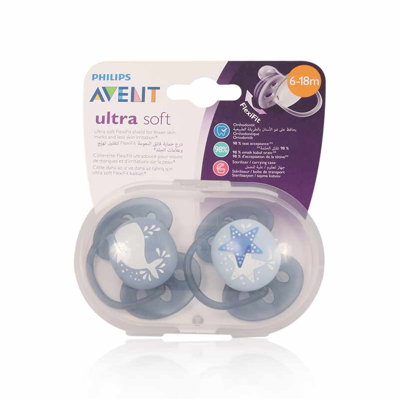 AVENT FLEXIFIT SOOTHER (6-18M)ULTRA SOFT 2'S
