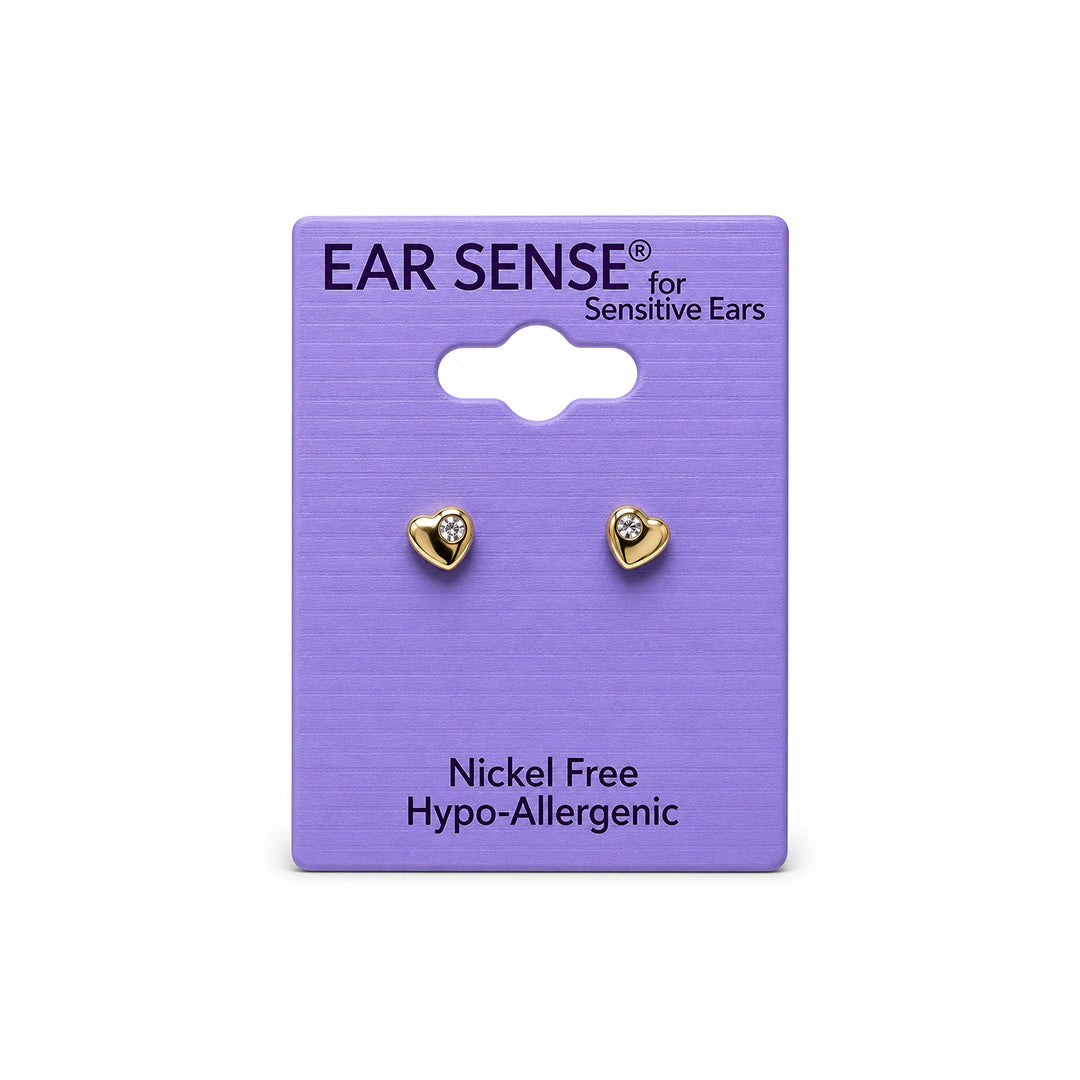 Ear Sense K25 3mm Gold Crystal Studs