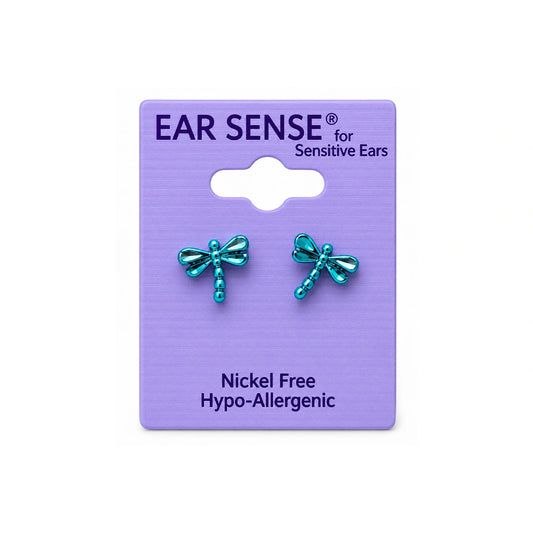 Ear Sense K23 Silver Dragon Blue/ Green Col Studs