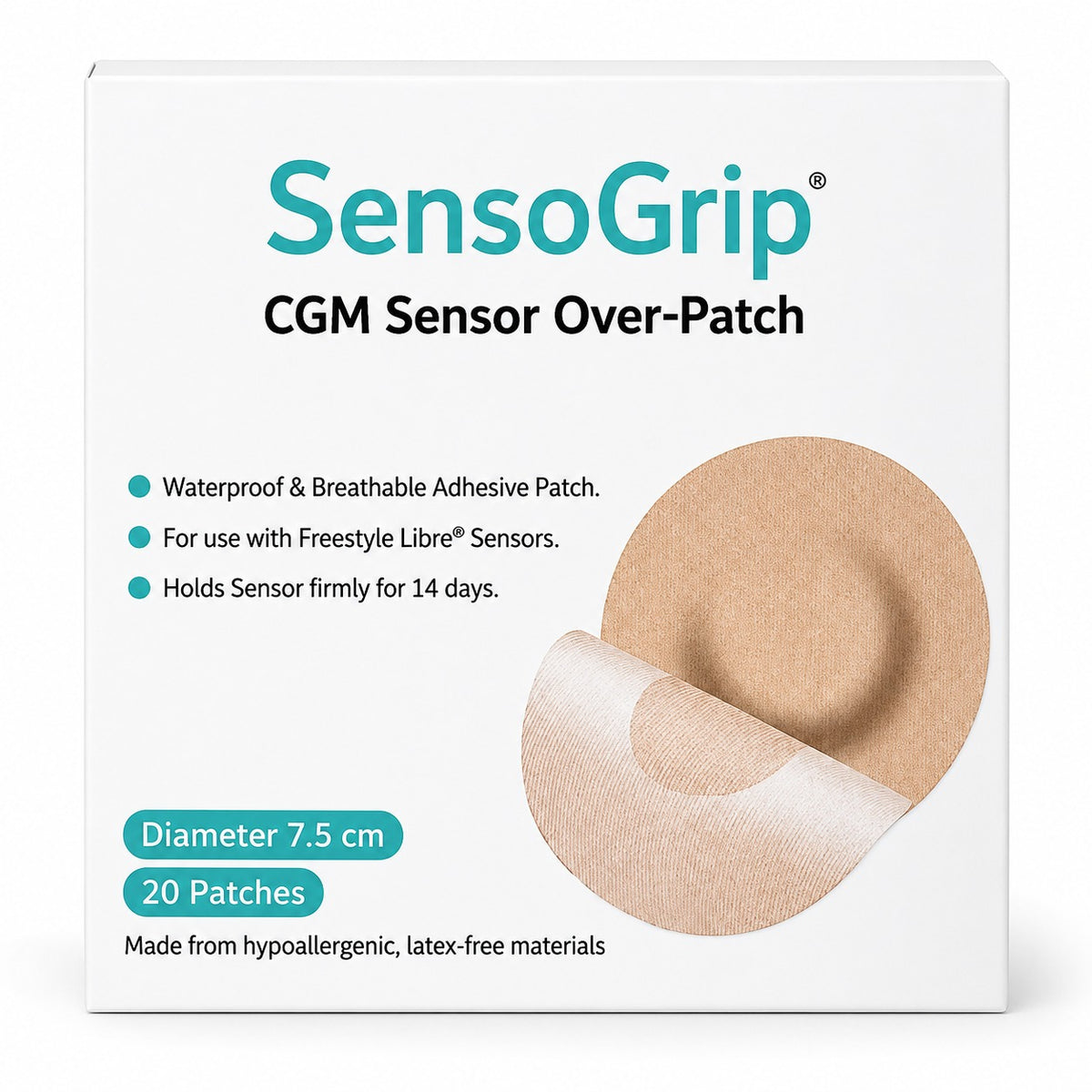 SENSOGRIP CGM SENSOR OVER-PATCH 20'S