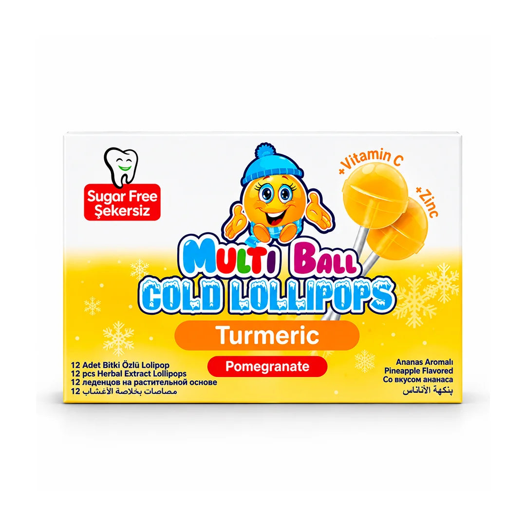 MULTIBALL COLD LOLLIPOPS TURMERIC & POMEGRANATE 12'S