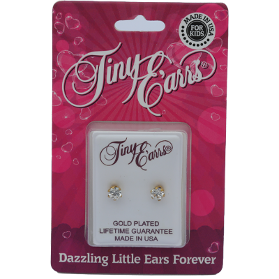 EARRS TE109-4-4MM Cz TIFFANY APRIL GOLD